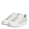 Dolce & Gabbana White Lace Leather Low Top Sneaker Shoes