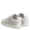 Dolce & Gabbana White Lace Leather Low Top Sneaker Shoes