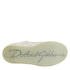 Dolce & Gabbana White Lace Leather Low Top Sneaker Shoes