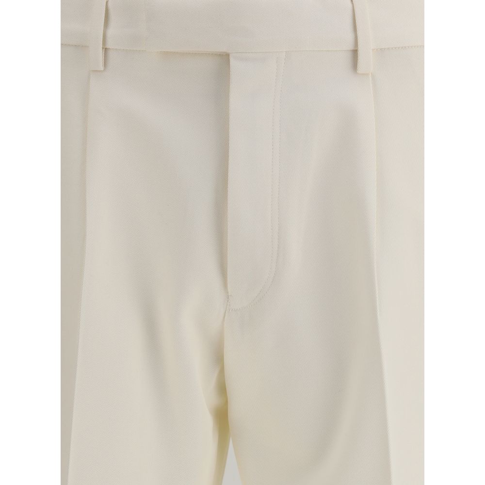 ZEGNA White Cotton Dress Pants