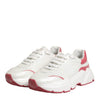 Dolce & Gabbana White Pink Daymaster Low Top Sneakers Shoes