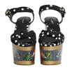 Dolce & Gabbana Multicolor Fish Polka Dot Wedge Sandals Shoes