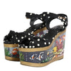 Dolce & Gabbana Multicolor Fish Polka Dot Wedge Sandals Shoes