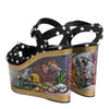 Dolce & Gabbana Multicolor Fish Polka Dot Wedge Sandals Shoes