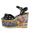 Dolce & Gabbana Multicolor Fish Polka Dot Wedge Sandals Shoes