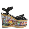 Dolce & Gabbana Multicolor Fish Polka Dot Wedge Sandals Shoes