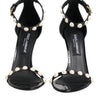 Dolce & Gabbana Black KEIRA Pearl Embellished Sandals Shoes