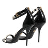Dolce & Gabbana Black KEIRA Pearl Embellished Sandals Shoes