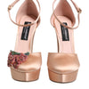 Dolce & Gabbana Pink Block Heels Ankle Strap Sandals Shoes