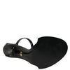 Dolce & Gabbana Black KEIRA Pearl Embellished Sandals Shoes