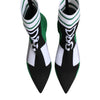Dolce & Gabbana Green Stretch Sock Style Ankle Boots Shoes