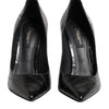 Dolce & Gabbana Black Leather Stiletto High Heels Pumps Shoes