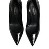 Dolce & Gabbana Black Leather Stiletto High Heels Pumps Shoes
