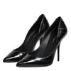 Dolce & Gabbana Black Leather Stiletto High Heels Pumps Shoes
