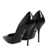 Dolce & Gabbana Black Leather Stiletto High Heels Pumps Shoes