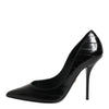 Dolce & Gabbana Black Leather Stiletto High Heels Pumps Shoes