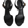 Dolce & Gabbana Black Crystal Ankle Strap Keira Sandal Shoes