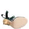 Dolce & Gabbana Green Python Leather Heels Sandals Shoes
