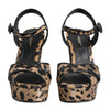 Dolce & Gabbana Brown Leopard Wedges Ankle Strap Sandals Shoes