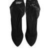 Dolce & Gabbana Black Silk Stretch Mesh Sock Boots Shoes