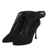 Dolce & Gabbana Black Silk Stretch Mesh Sock Boots Shoes
