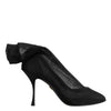 Dolce & Gabbana Black Silk Stretch Mesh Sock Boots Shoes