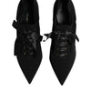 Dolce & Gabbana Black Lace Up Stiletto Heels Pumps Shoes