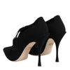 Dolce & Gabbana Black Lace Up Stiletto Heels Pumps Shoes