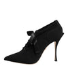 Dolce & Gabbana Black Lace Up Stiletto Heels Pumps Shoes