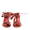 Dolce & Gabbana Coral Python Leather Heels Sandals Shoes