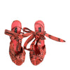 Dolce & Gabbana Coral Python Leather Heels Sandals Shoes