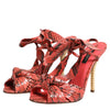 Dolce & Gabbana Coral Python Leather Heels Sandals Shoes