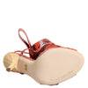 Dolce & Gabbana Coral Python Leather Heels Sandals Shoes