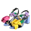 Dolce & Gabbana Multicolor Floral Crystal KEIRA Sandals Shoes