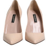 Dolce & Gabbana Beige Patent Leather Stiletto Heel Pumps Shoes