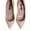 Dolce & Gabbana Beige Patent Leather Stiletto Heel Pumps Shoes
