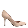 Dolce & Gabbana Beige Patent Leather Stiletto Heel Pumps Shoes