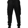 Dolce & Gabbana Solid Black Cargo Jogger Men Sweatpants Pants