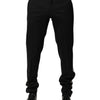 Dolce & Gabbana Black White Stripe Wool Men Trouser Pants