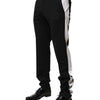 Dolce & Gabbana Black White Stripe Wool Men Trouser Pants