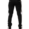 Dolce & Gabbana Black White Stripe Wool Men Trouser Pants