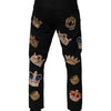 Dolce & Gabbana Black Baroque Royal Men Dress Trouser Pants