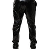 Dolce & Gabbana Black Polyester Mid Waist Men Trouser Pants