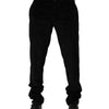 Dolce & Gabbana Black Cotton Men Dress Formal Trouser Pants