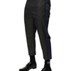 Dolce & Gabbana Gray Blue Cotton 3/4 Chinos Crop Trouser Pants