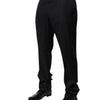 Dolce & Gabbana Black Wool Men Formal Dress Trouser Pants