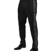 Dolce & Gabbana Black Gray Cotton Dress Formal Trouser Pants