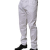 Dolce & Gabbana White Cotton Dress Slim Formal Trouser Pants