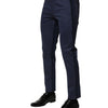 Dolce & Gabbana Blue Cotton Tapered Men Formal Trousers Pants