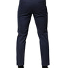 Dolce & Gabbana Blue Cotton Tapered Men Formal Trousers Pants